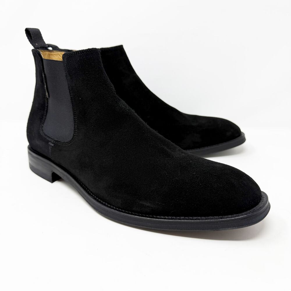 NWOB Russell & Bromley Black Suede Chelsea Boots Men’s Sz 44.5 Made in Portugal